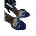Cape Robbin Blue Velvet Pom Pom Sandals Size 8.5 Photo 6