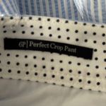 Talbots Crop Pants Women 6P Blue White Stripe Coastal Grandmillennial Seersucker Photo 6