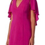 Intermix Hot Pink Caped Mini Cocktail Dress Photo 0
