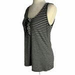 6 Degrees  Striped Tank Top with Ruffle Zipper 54PE Photo 2