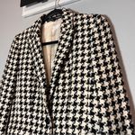 Linda Allard Ellen Tracy Houndstooth Blazer Silk Black Cream Womens Size 6 Photo 2