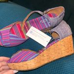 Toms  Pink and Purple Sandals Vibrant Striped Design New Photo 1