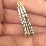 Vintage Signed 925 MEX Sterling Silver Triple Hollow Tube Square Hoop Earrings Photo 11