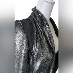 IRO  Metallic Silver and Black Blazer Photo 9