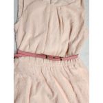 Elle Dress Womens Small Coral Pink Fit & Flare Sleeveless Dotted Belted (A24) Photo 2