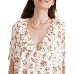 Madewell  Women’s Ivory Floral Reef Ruffle Mini Trapeze Pocket Dress Photo 1