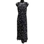 90s VTG Molly Malloy Sleeveless Floral Maxi Black Dress With Cover Women’s 12 Photo 3