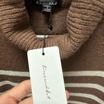 Line and Dot  cream and brown knit turtleneck sweater Photo 2