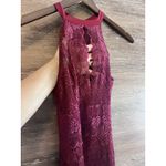 Guess Burgundy Lace Mini Dress Size Small High Neck Halter Party Club Cocktail Photo 1