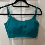 Green Ribbed Crop Top Sports Bra Size L Photo 0