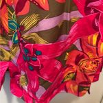 Adrianna Papell Adam Douglass 100% Silk 2 Button Bright Floral Hawaiian Jacket Blazer M Pockets Photo 6