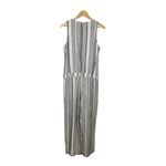 Cloth & Stone Cloth & Stone Linen Blend Striped Jumpsuit Gray White Romper Women Size Medium Photo 3