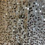 VINTAGE 1960'S CREAM WITH SILVER SEQUINS SHIRT STYLE COCKTAIL DRESS (S) Photo 9