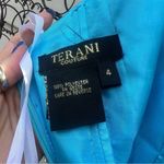 Terani Couture Strapless Prom Dress Blue Silver Embellish flowy chiffon skirt 4 Photo 10