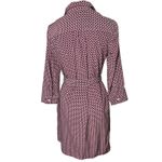 Banana Republic ‎ Red Blue Geometric Print Belted Shirt Dress Size 4 3/4 Sleeve Photo 1
