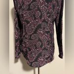 Michael Kors Preloved Black and Pink Floral Paisley Zip Up Blouse size medium Photo 8