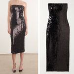 NEW SPRWMN Dress Sequin Strapless‎ Tube Midi Dress Black Size M Black Size M Photo 1