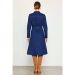 Skies Are Blue 💕💕 Long Sleeve Denim Shirt Dress ~ Dark Blue Large L NWT Photo 8