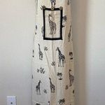 Novelty Giraffe Palm Tree Safari Print Maxi Dress Size 16 Beach Resort Photo 0