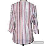 Late August  women's medium 3/4 sleeve blouse v-neck button accent tie bottom Photo 2
