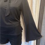 Apt. 9  Women’s Elegant Bow Tie Mock Neck Bell Long Sleeve Blouse size M Photo 3