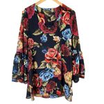 Show Me Your Mumu Nolita Mini Dress Dark Floral Blooms Bell Sleeves V-Neck, XS Photo 1