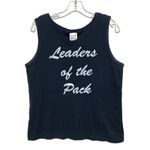 VTG Motorcycle Biker Chic Leader Of The Pack Black Tank Top Womens XL Made USA Photo 3