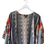 Angie  floral beach boho drape open kimono arm holes oversized cardigan SZ S Photo 2