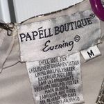 Papell Boutique  Cream Beaded Blouse 100% Silk Photo 2