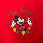 Disney  Mickey Mouse Happy Holidays Red Long Sleeve Christmas Lights Graphic XL Photo 1