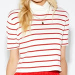 Callahan Knitwear Lucy Turtleneck Crop Sweater size small Red Photo 0