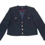 J.Crew NWT V-neck Lady Jacket in Navy Blue Maritime Tweed Crop 4 Photo 0