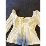 Free People  White Cute Balloon Long‎ Sleeve Top Size S Photo 3