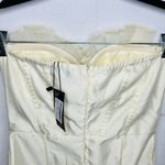 Pretty Little Thing NWT  Corset Jumpsuit Organza Cup Detail Satin Bandeau Cream Photo 10