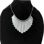 Lucky Brand  Elegant dark grey metal tassel design chain Necklace chocker 17+2” Photo 3