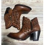Joe Ximena Tassel Western Bootie Boot Size Leather Women's 7 Brown Cowboy Bling Photo 5