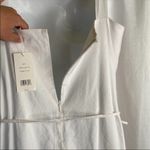 Vince Draped Sleeveless Linen Blend Midi Dress Large Optic White New Photo 12
