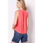 Evereve Women's medium  Mae Satin Gathered Tank Coral New with Tags Photo 3