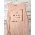 Planet Hollywood Women's Sleeveless No Photo Please Graphic Tank Top Peach Small Photo 1