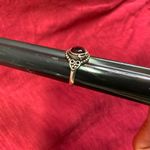 Elegant Silver over Brass and Ruby Gemstone Ring Photo 2