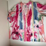 Catherines  Floral Watercolor Kimono 3X Open Front Duster Colorful Pastel Boho Photo 6