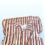 No Boundaries  Juniors Striped Button Down Waste Tie Mini Dress Cream Rust Large Photo 4