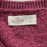 Hollister Burgundy V-Neck Sweater with Bear Pattern Photo 4