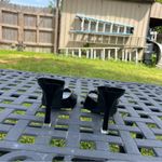 Anthropologie‎ Black Suede Studio Square Toe Heel Size 37 Photo 5