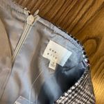 Dee Elly NWOT Glen Plaid Asymmetrical Mini Skirt Gray Red Check Button Front M Photo 3