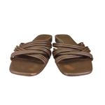 Paige  Dina Slide Sandal Womens 8 Brown Leather Square Toe‎ Criss Cross Strappy Photo 2