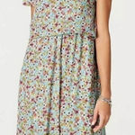 J. Jill Womens Dress Sz 3X Floral Ditsy Short Sleeve Stretch Layered‎ Blue Photo 0