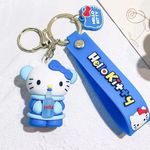 New in Package Hello Kitty Key Chain / Bag Charm Blue Photo 0