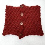Hand Crafted Maroon Knit Button Infinity Scarf Red Photo 1
