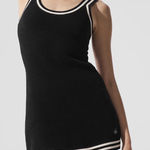 Alo Yoga Tennis Club Sweater Knit Dress Black/Ivory XS Photo 0